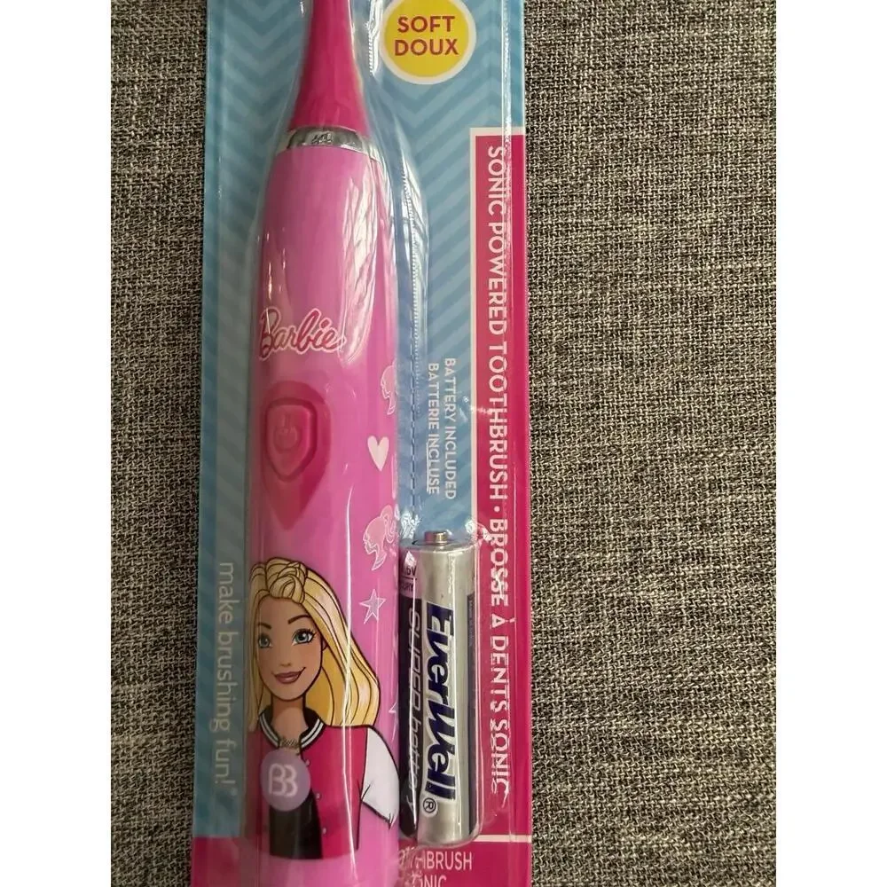 Barbie Battery Powered Toothbrush Sonic Electric Kids Soft Brush Buddies New